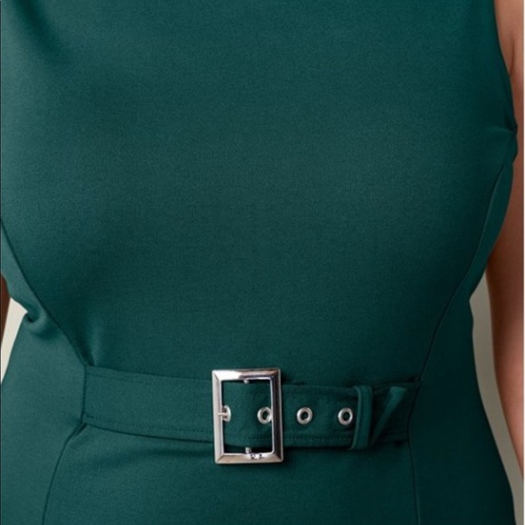 Green Buckle Dress - Picture 3 of 3